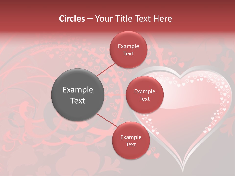 A Red Heart On A Black And Red Background PowerPoint Template