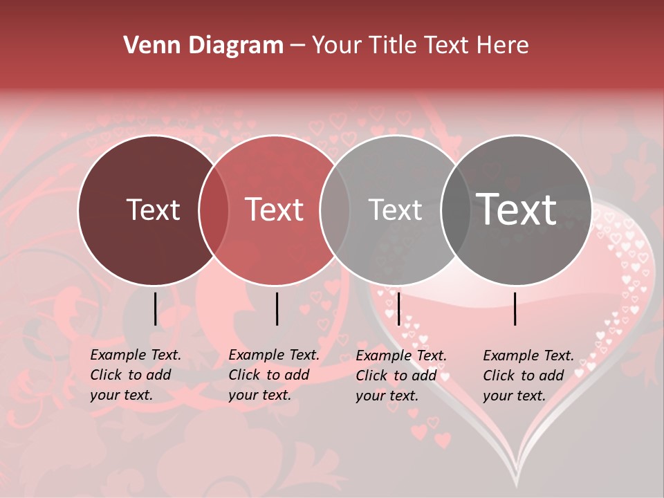 A Red Heart On A Black And Red Background PowerPoint Template