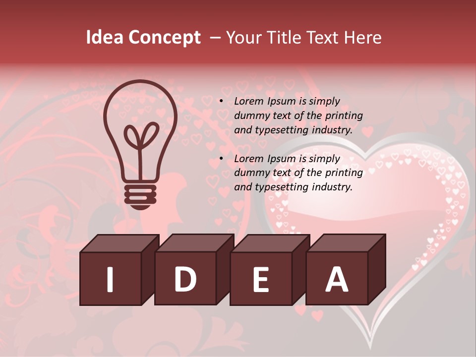 A Red Heart On A Black And Red Background PowerPoint Template