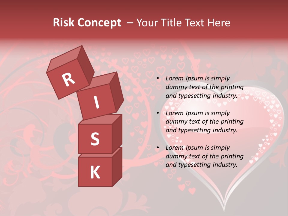 A Red Heart On A Black And Red Background PowerPoint Template