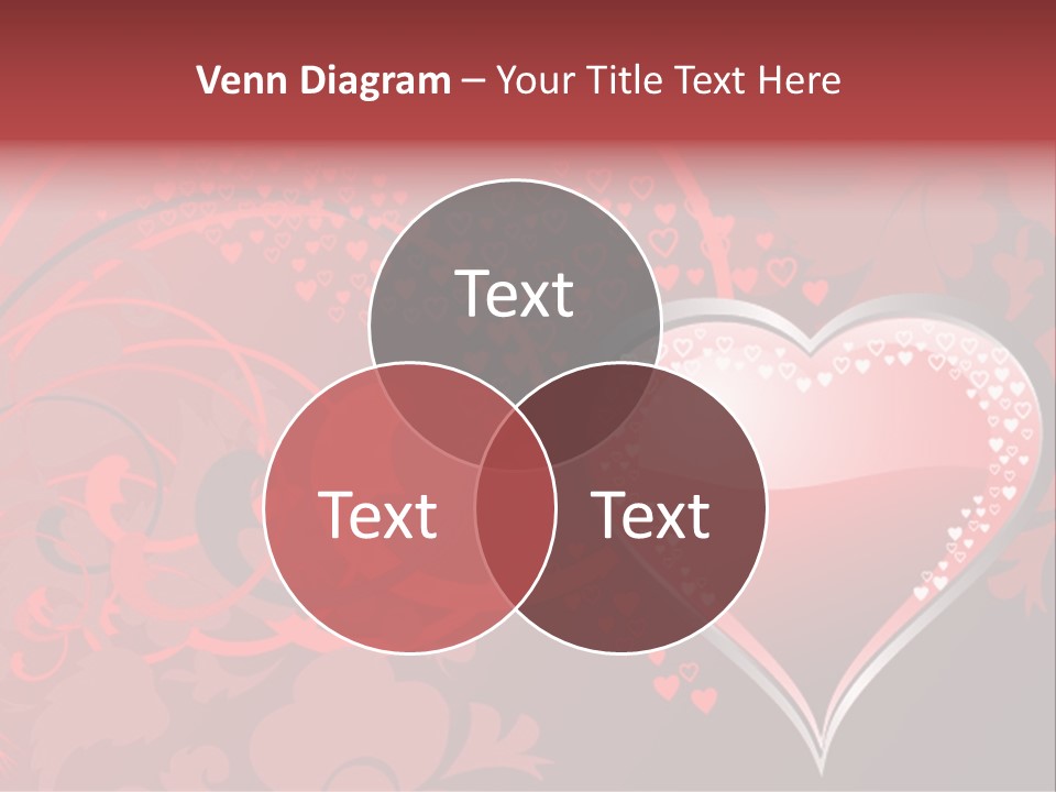 A Red Heart On A Black And Red Background PowerPoint Template