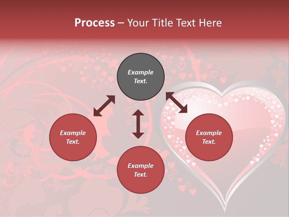 A Red Heart On A Black And Red Background PowerPoint Template