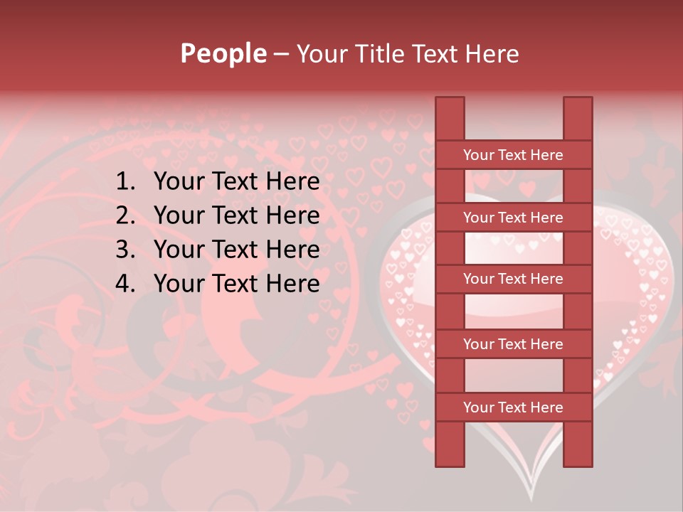 A Red Heart On A Black And Red Background PowerPoint Template