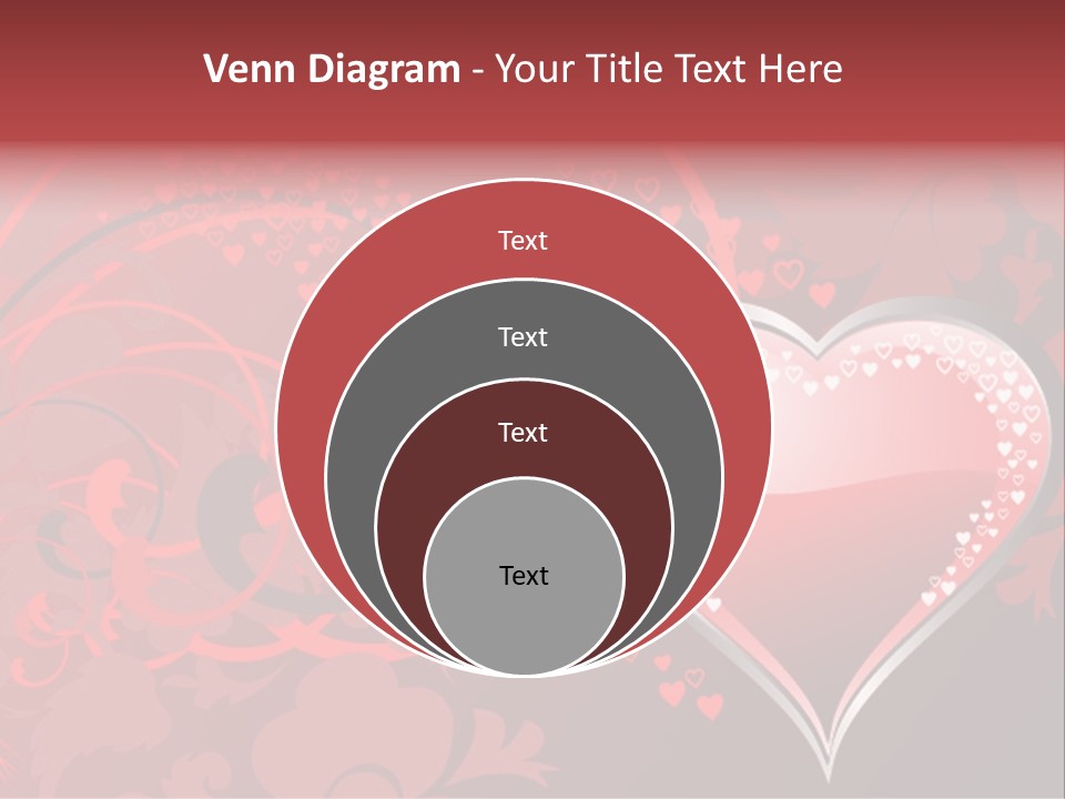 A Red Heart On A Black And Red Background PowerPoint Template