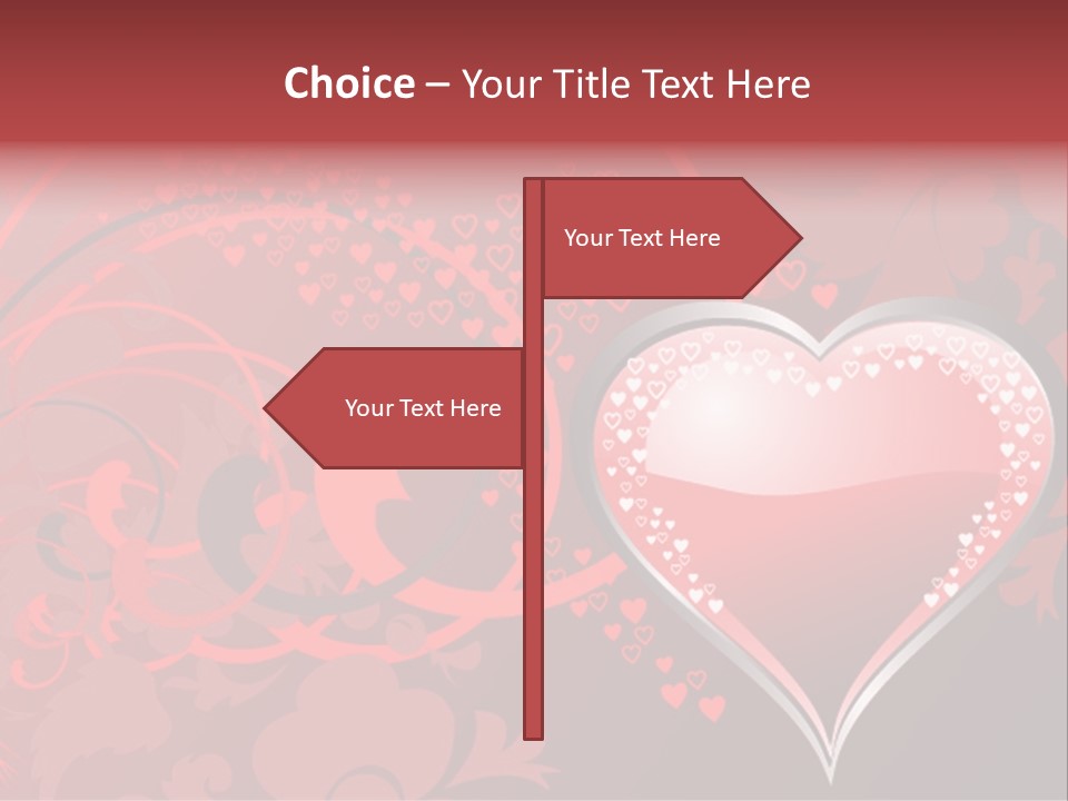 A Red Heart On A Black And Red Background PowerPoint Template