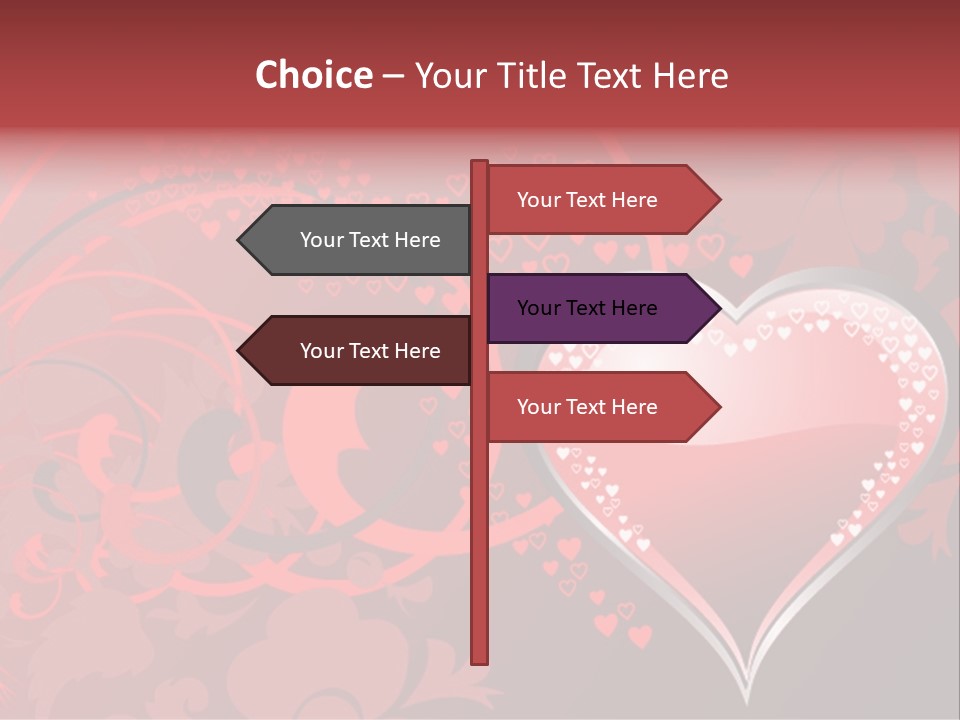 A Red Heart On A Black And Red Background PowerPoint Template