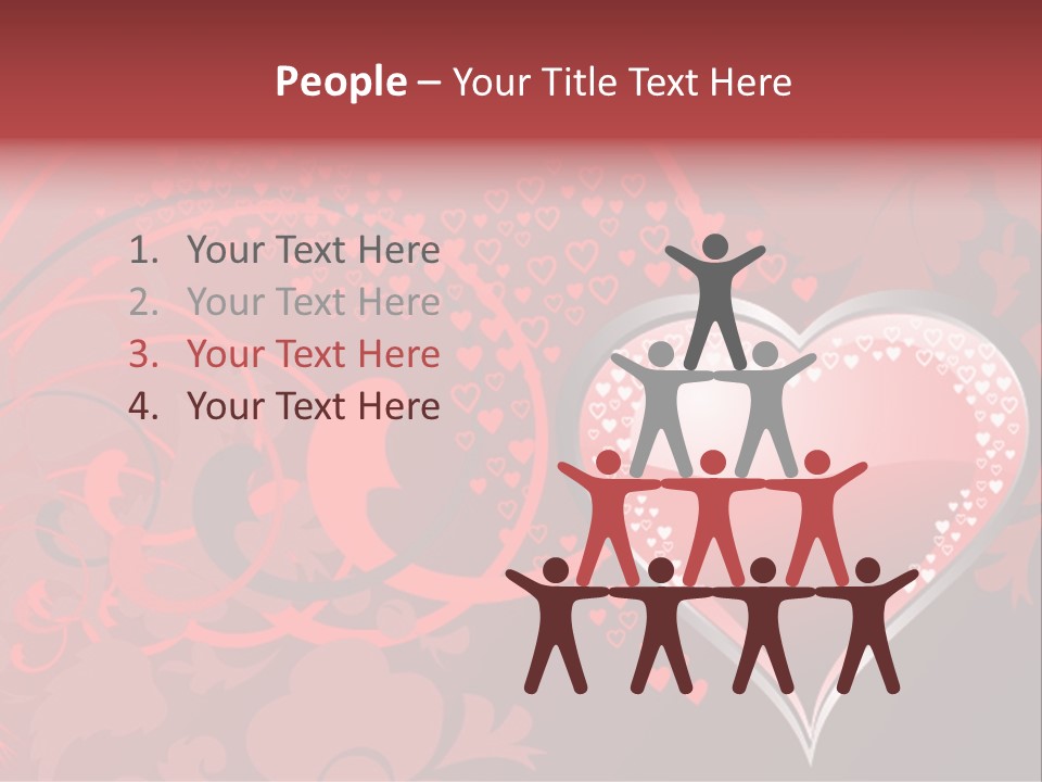 A Red Heart On A Black And Red Background PowerPoint Template