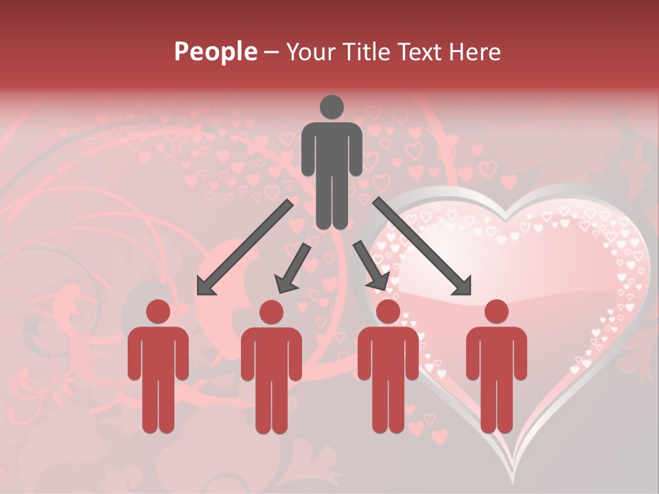 A Red Heart On A Black And Red Background PowerPoint Template