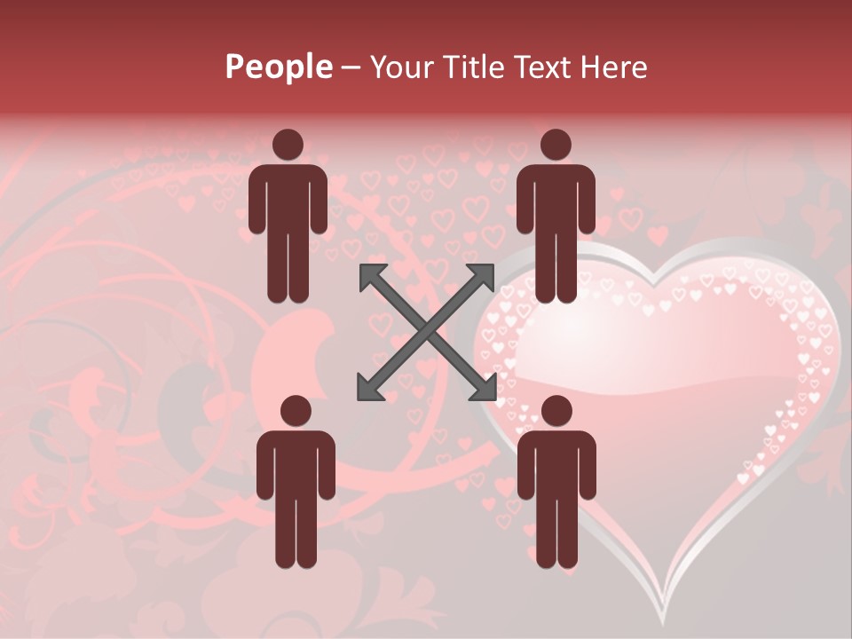 A Red Heart On A Black And Red Background PowerPoint Template