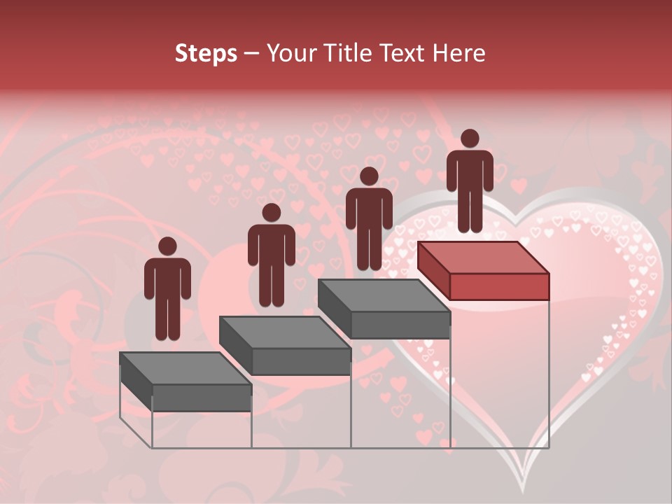 A Red Heart On A Black And Red Background PowerPoint Template