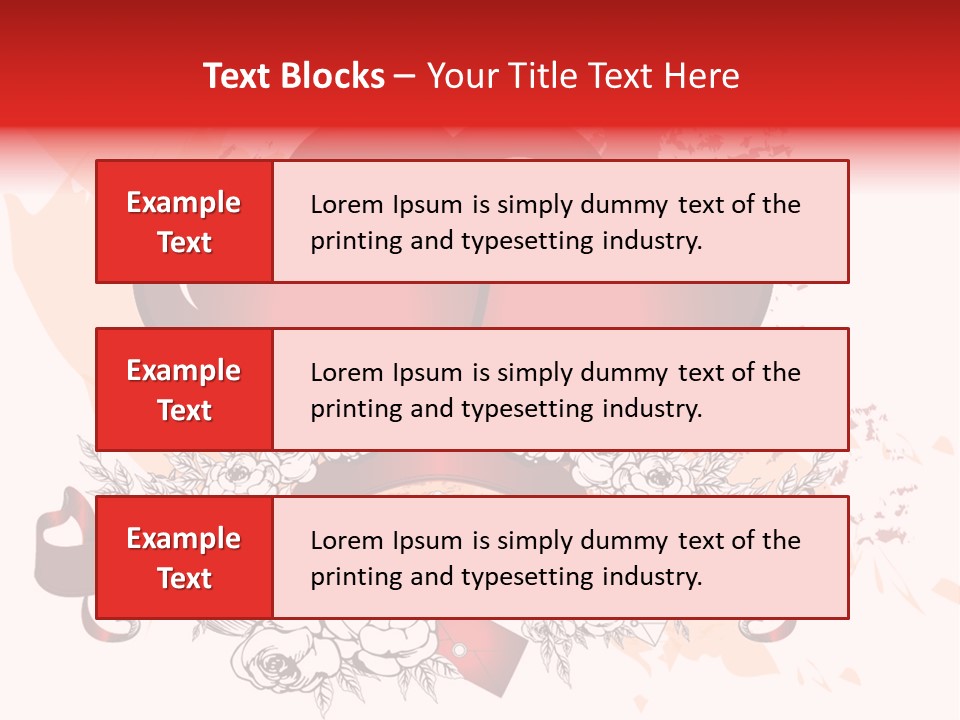 Two Hearts With A Ribbon And Flowers On A White Background PowerPoint Template