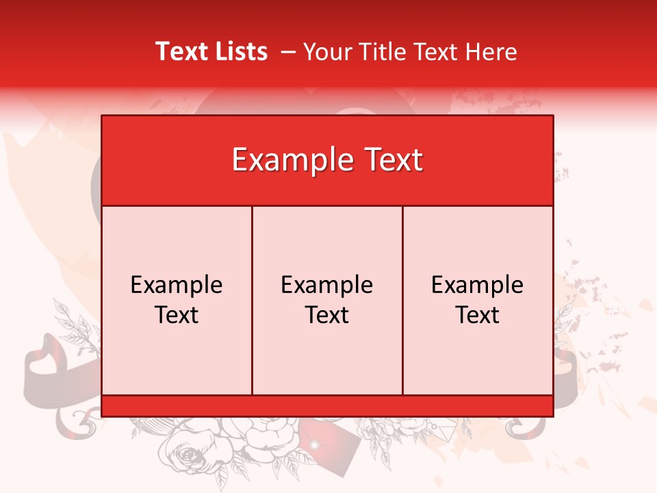 Two Hearts With A Ribbon And Flowers On A White Background PowerPoint Template