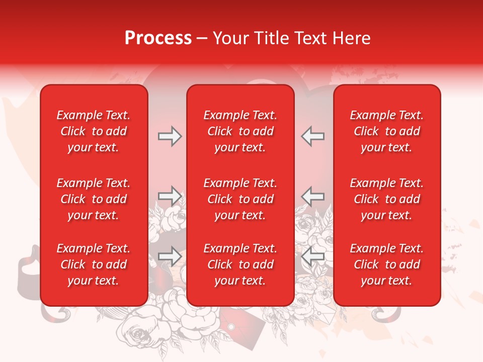 Two Hearts With A Ribbon And Flowers On A White Background PowerPoint Template
