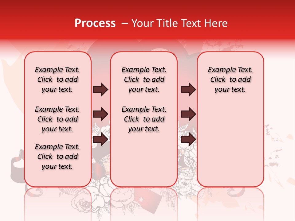 Two Hearts With A Ribbon And Flowers On A White Background PowerPoint Template