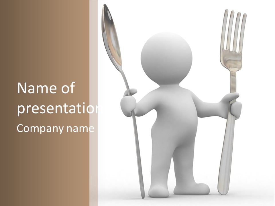A Person Holding A Fork And A Knife PowerPoint Template