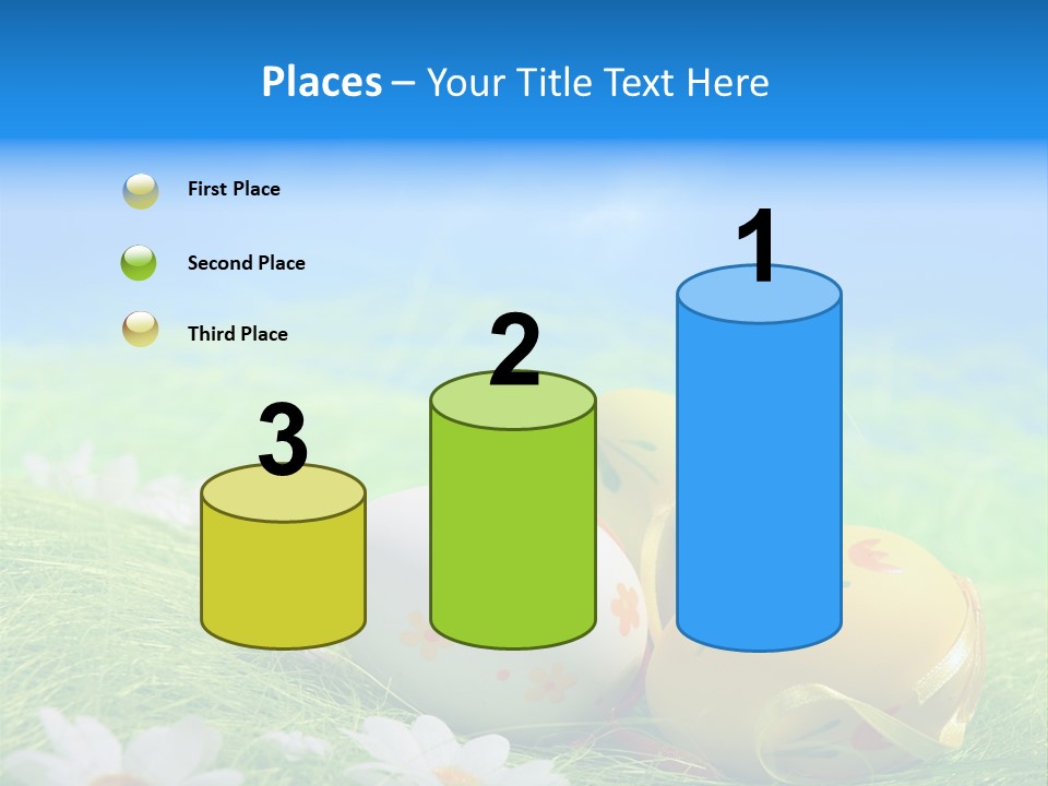 A Group Of Easter Eggs Sitting On Top Of A Green Field PowerPoint Template