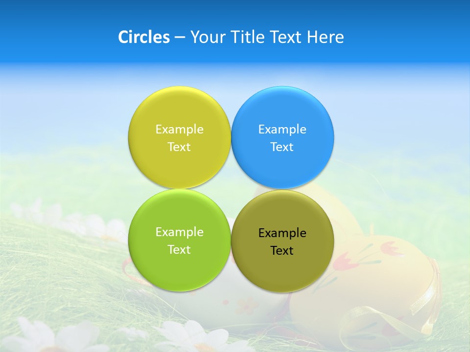A Group Of Easter Eggs Sitting On Top Of A Green Field PowerPoint Template