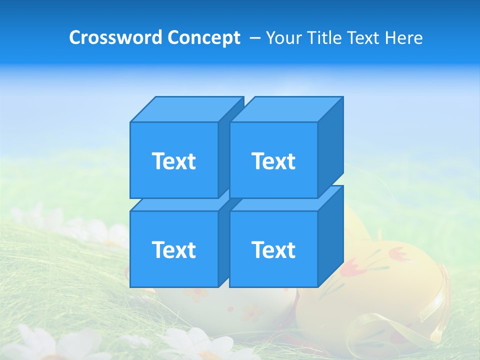 A Group Of Easter Eggs Sitting On Top Of A Green Field PowerPoint Template