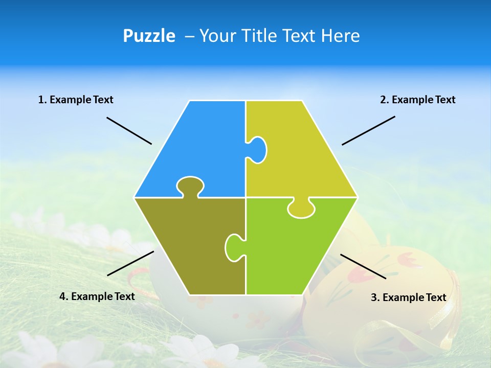 A Group Of Easter Eggs Sitting On Top Of A Green Field PowerPoint Template