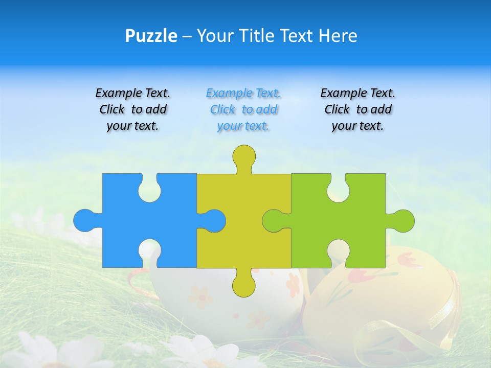 A Group Of Easter Eggs Sitting On Top Of A Green Field PowerPoint Template