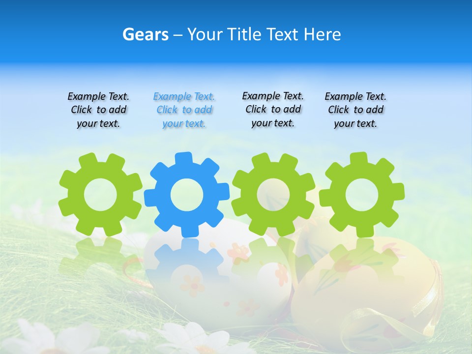 A Group Of Easter Eggs Sitting On Top Of A Green Field PowerPoint Template