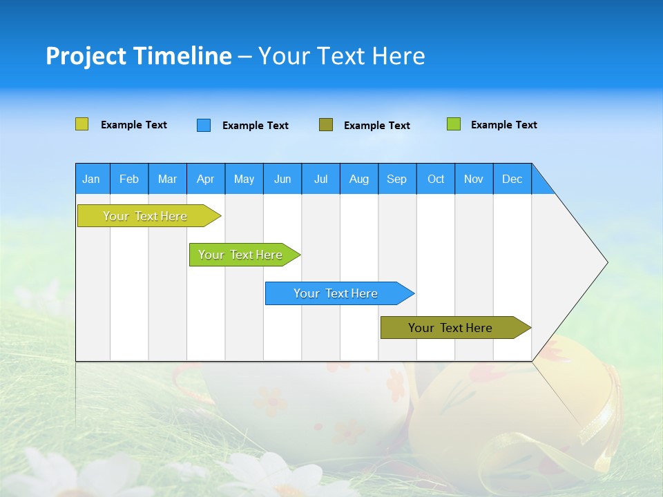 A Group Of Easter Eggs Sitting On Top Of A Green Field PowerPoint Template
