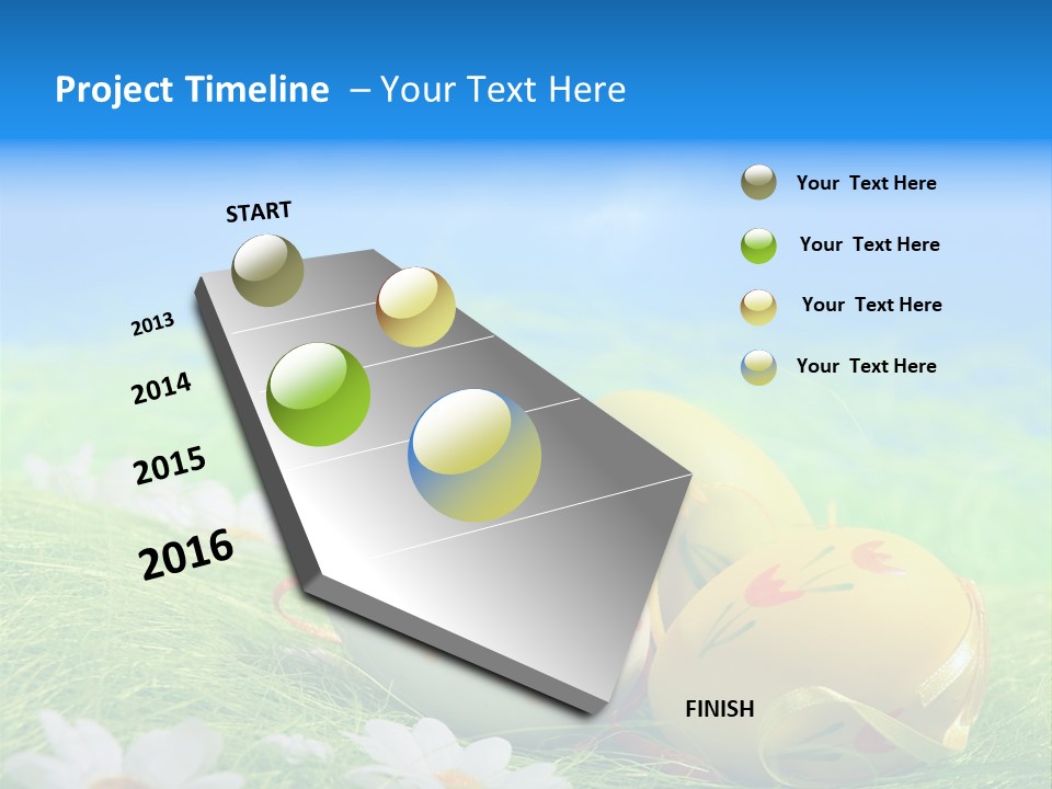 A Group Of Easter Eggs Sitting On Top Of A Green Field PowerPoint Template