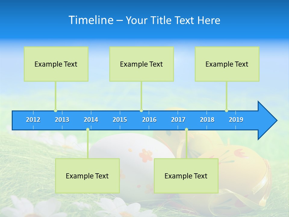 A Group Of Easter Eggs Sitting On Top Of A Green Field PowerPoint Template