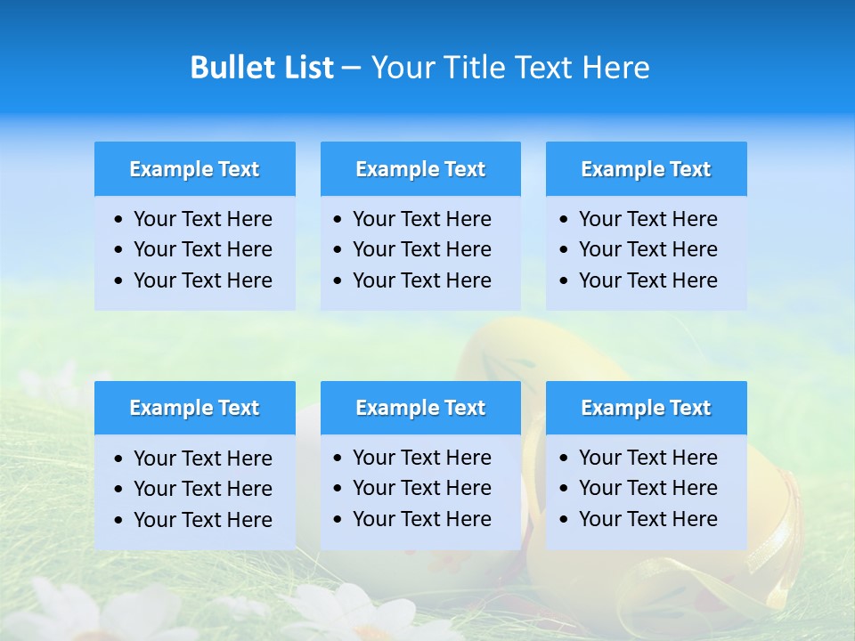 A Group Of Easter Eggs Sitting On Top Of A Green Field PowerPoint Template