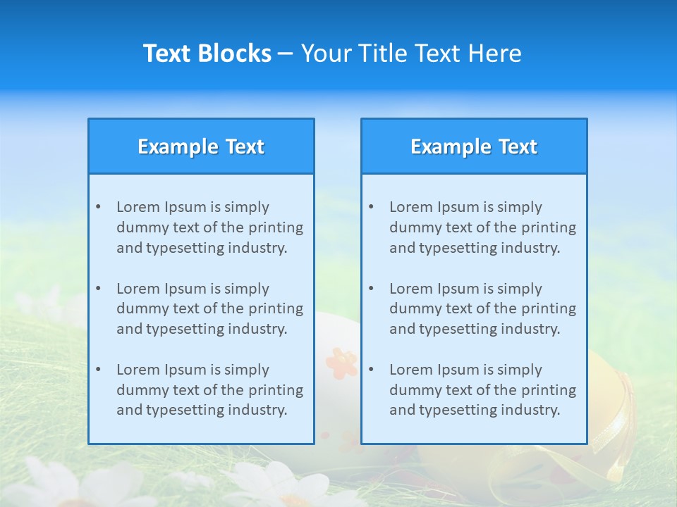 A Group Of Easter Eggs Sitting On Top Of A Green Field PowerPoint Template