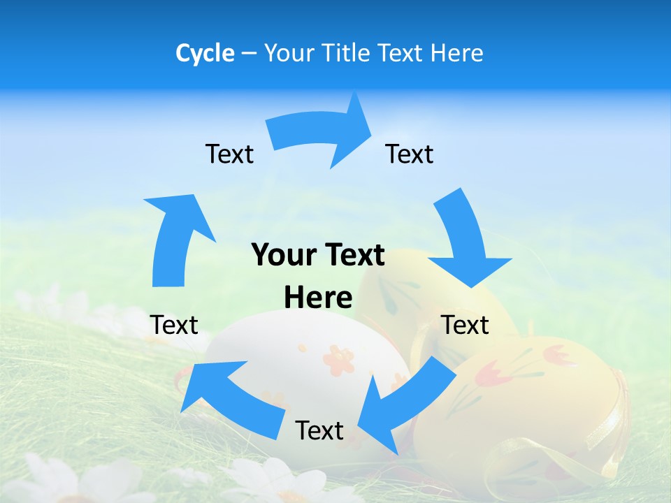 A Group Of Easter Eggs Sitting On Top Of A Green Field PowerPoint Template