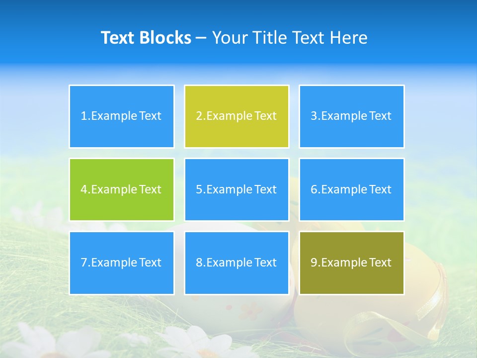 A Group Of Easter Eggs Sitting On Top Of A Green Field PowerPoint Template