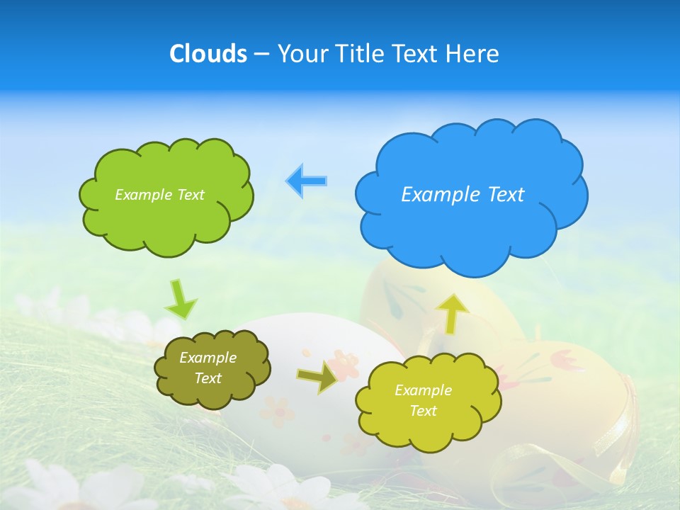 A Group Of Easter Eggs Sitting On Top Of A Green Field PowerPoint Template