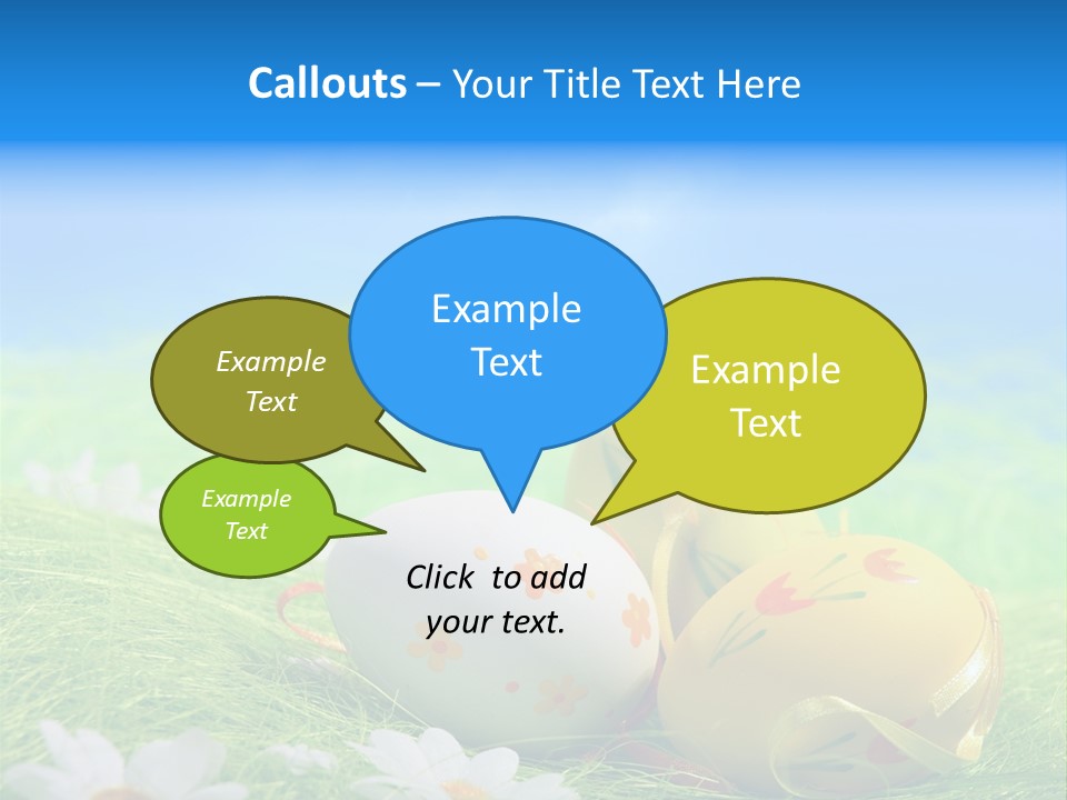 A Group Of Easter Eggs Sitting On Top Of A Green Field PowerPoint Template