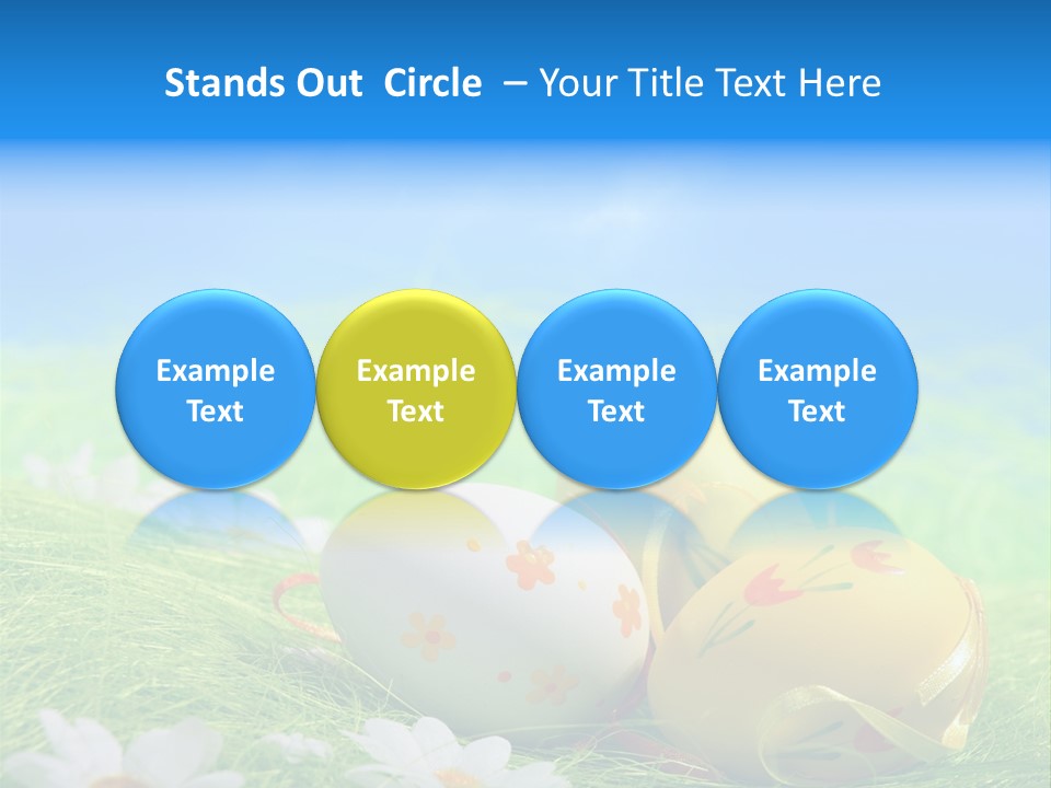 A Group Of Easter Eggs Sitting On Top Of A Green Field PowerPoint Template