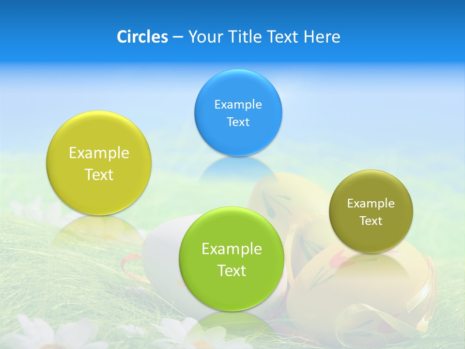 A Group Of Easter Eggs Sitting On Top Of A Green Field PowerPoint Template