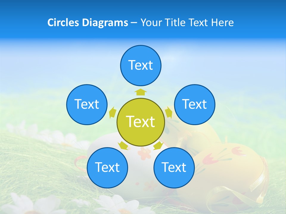 A Group Of Easter Eggs Sitting On Top Of A Green Field PowerPoint Template