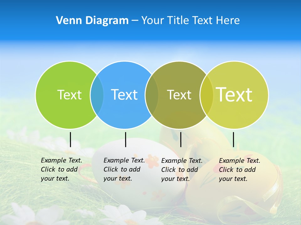 A Group Of Easter Eggs Sitting On Top Of A Green Field PowerPoint Template