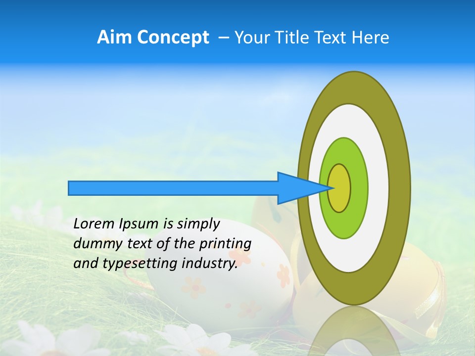 A Group Of Easter Eggs Sitting On Top Of A Green Field PowerPoint Template