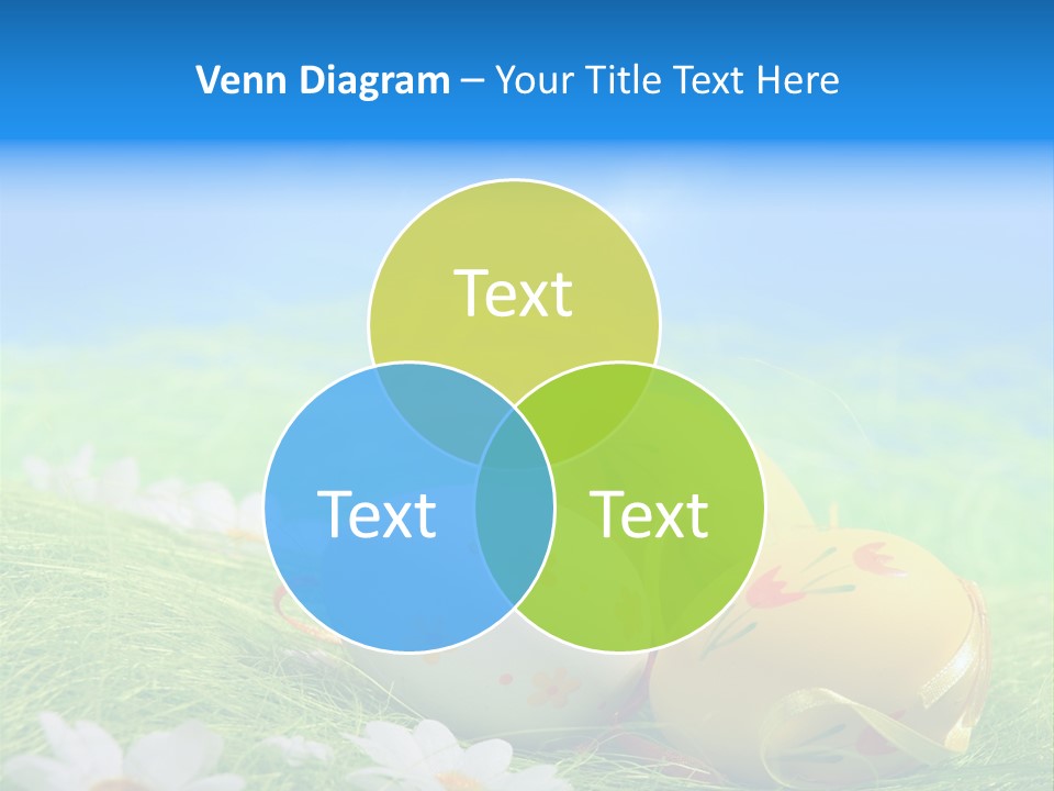 A Group Of Easter Eggs Sitting On Top Of A Green Field PowerPoint Template