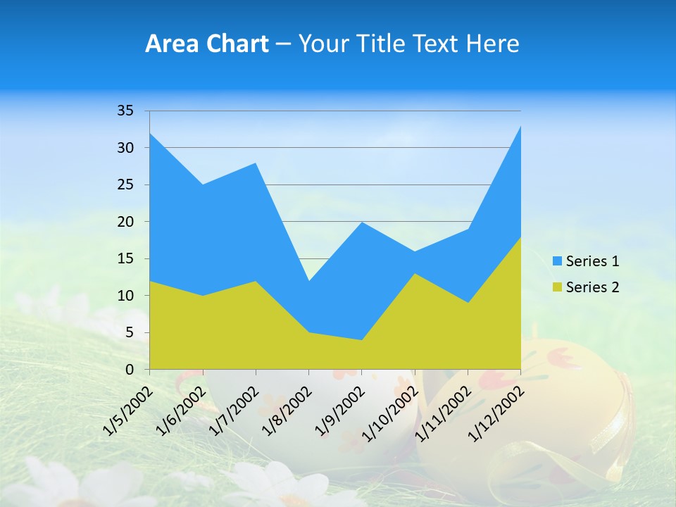 A Group Of Easter Eggs Sitting On Top Of A Green Field PowerPoint Template