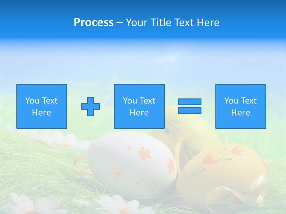 A Group Of Easter Eggs Sitting On Top Of A Green Field PowerPoint Template
