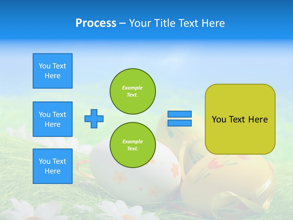 A Group Of Easter Eggs Sitting On Top Of A Green Field PowerPoint Template