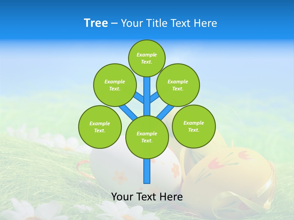 A Group Of Easter Eggs Sitting On Top Of A Green Field PowerPoint Template
