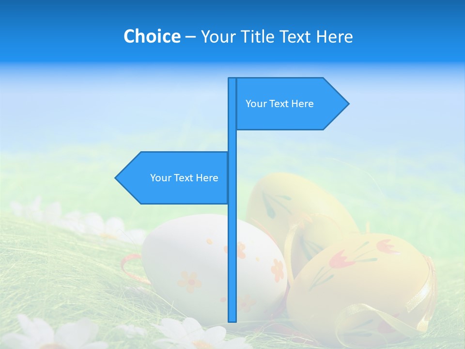 A Group Of Easter Eggs Sitting On Top Of A Green Field PowerPoint Template