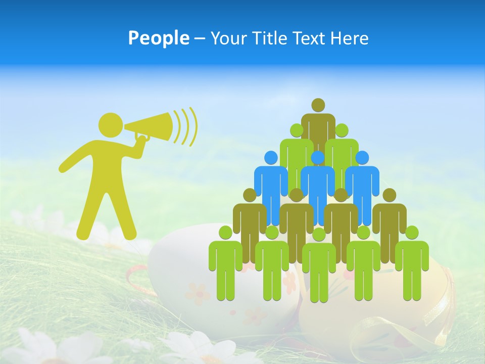 A Group Of Easter Eggs Sitting On Top Of A Green Field PowerPoint Template