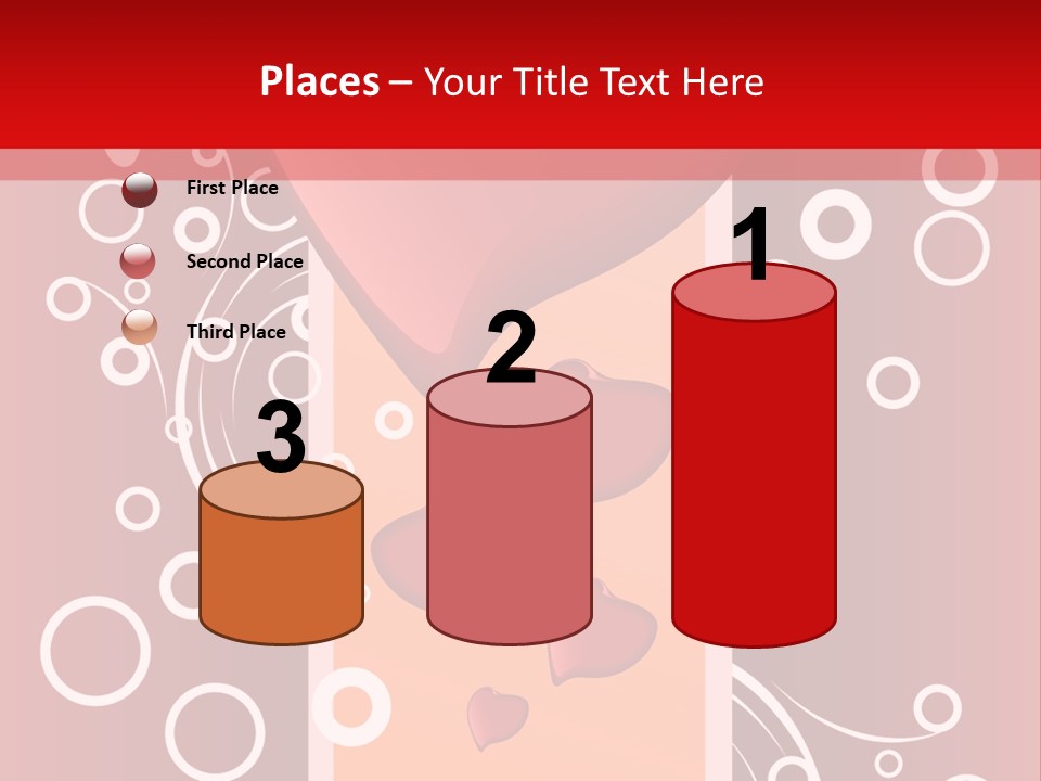A Red Heart On A Red Background With Bubbles PowerPoint Template