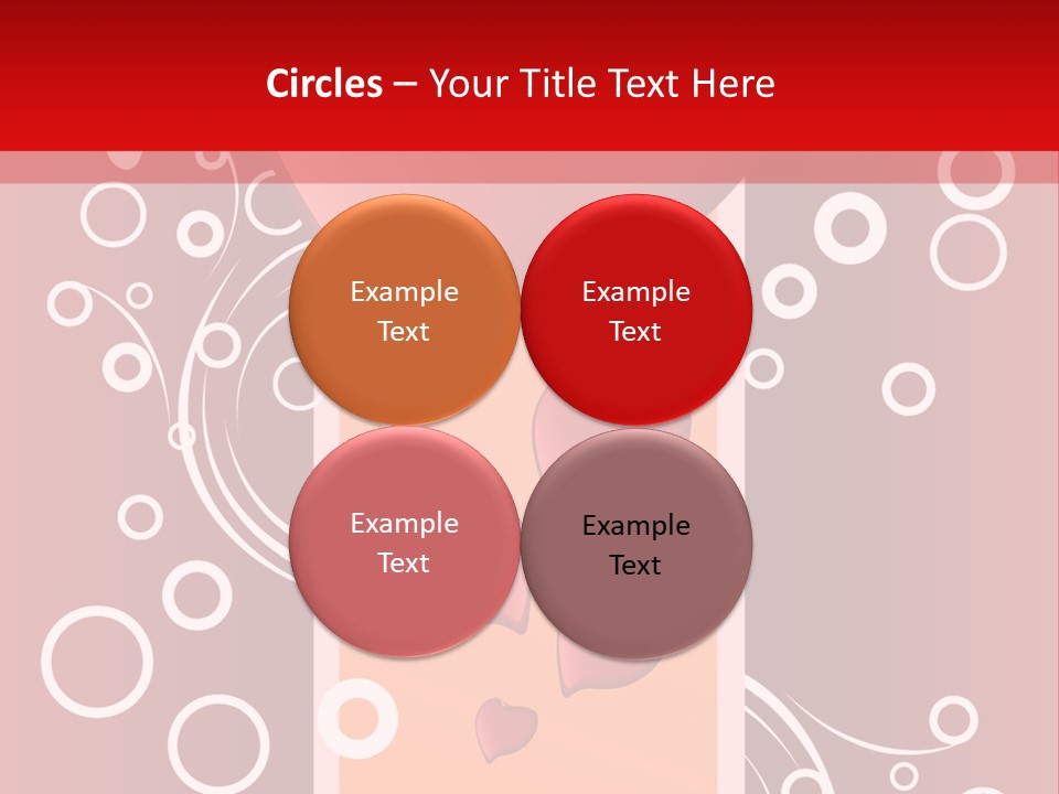 A Red Heart On A Red Background With Bubbles PowerPoint Template