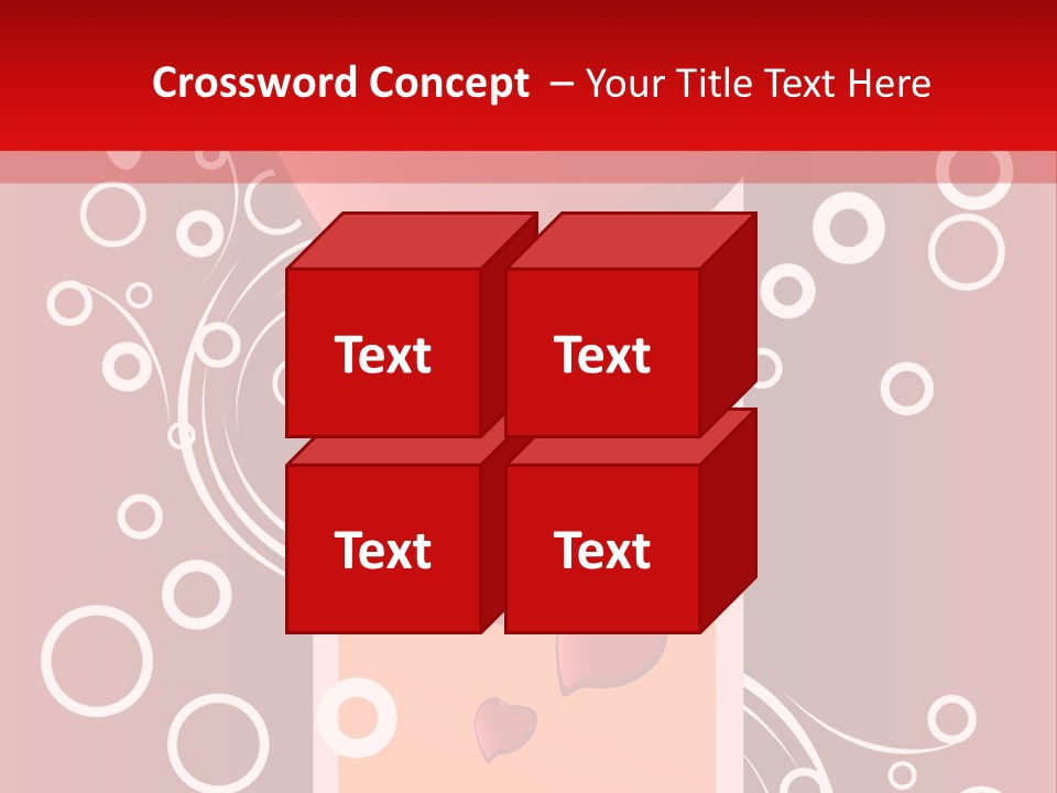 A Red Heart On A Red Background With Bubbles PowerPoint Template