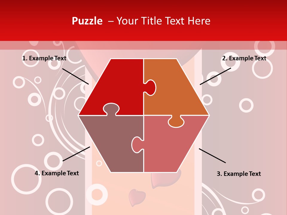 A Red Heart On A Red Background With Bubbles PowerPoint Template